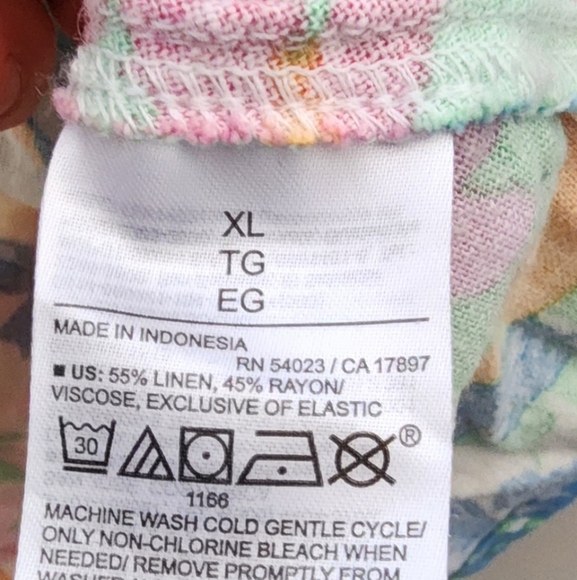 Floral Linen Blend Women's Mini‎ Dress Old Navy Fit & Flare XL Smocked Spaghetti - Picture 7 of 8